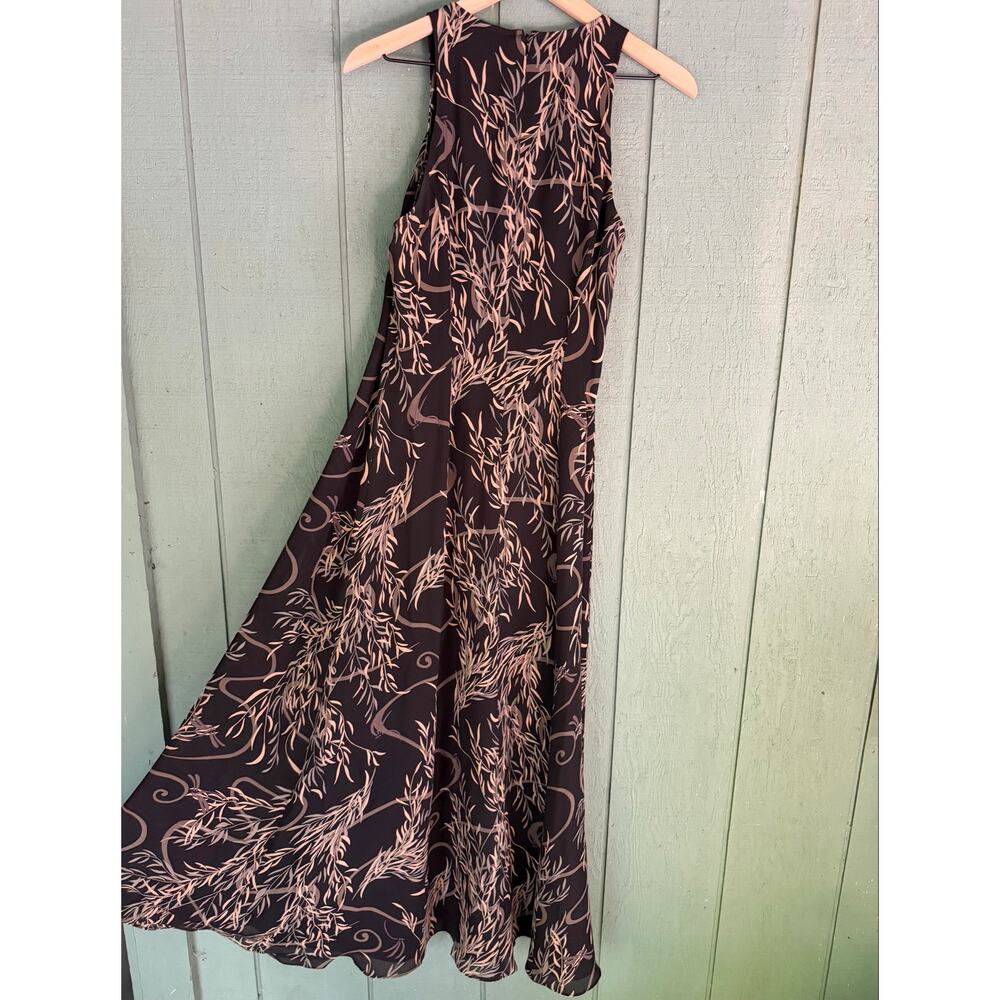 Y2K Banana Republic Silk Botanical Flowy Maxi Dress sz8 Vintage Quiet Luxury - Picture 4 of 9